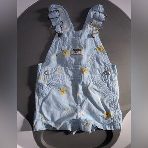 OshKosh B'gosh Light Blue Overalls with Yellow Floral